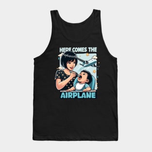 Here Comes The Airplane Mom Son Funny Mother's Day Saying Tank Top